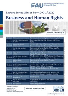 Zum Artikel "Lecture Series “Business and Human Rights”"